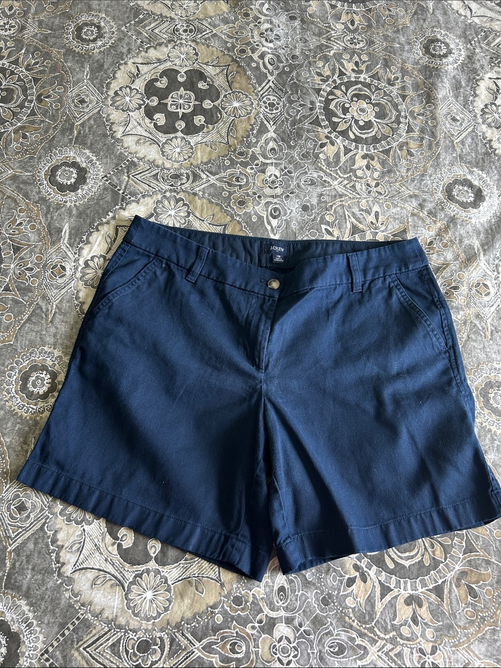 J. Crew Navy Cotton Bermuda Shorts